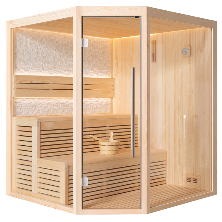 AWT Sauna 1811A bois de pin 180x180 sans poêle à sauna