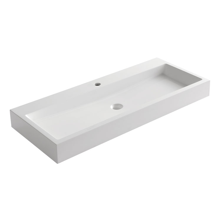 StoneArt lavabo BB087-7E (fonte minérale) blanc 100cm brillant