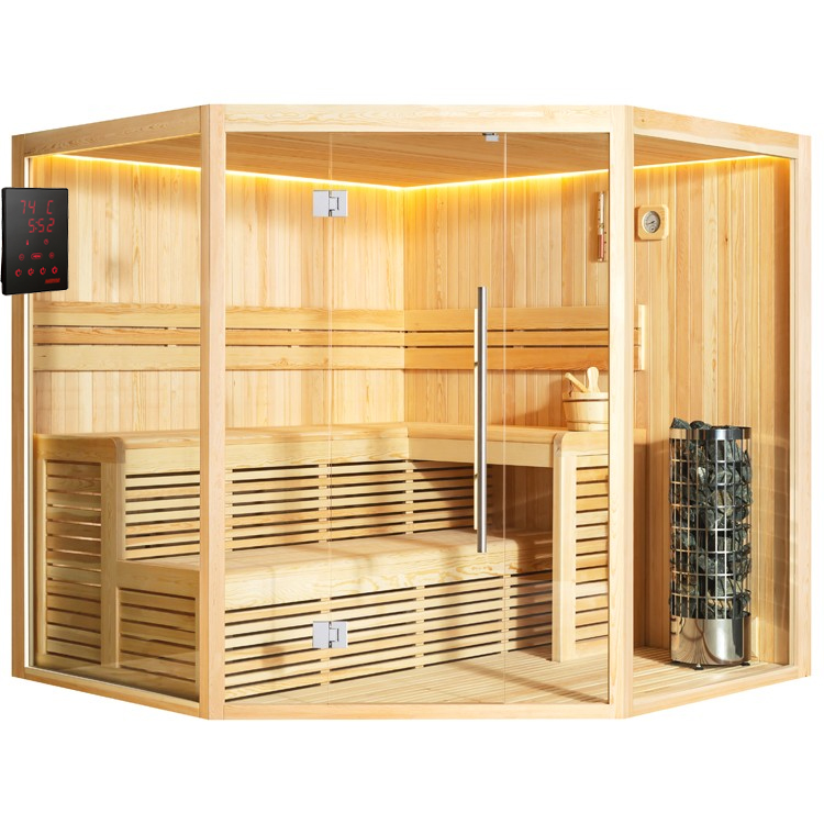 AWT Sauna E1806A bois de pin 220x220 9kW Cilindro