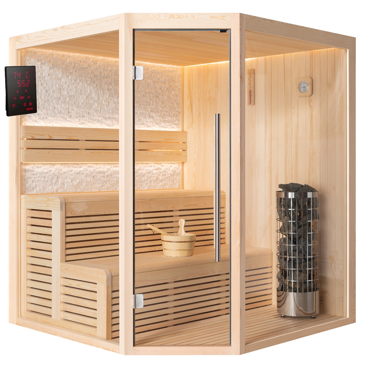 AWT Sauna E1811A bois de pin 180x180 9kW Cilindro