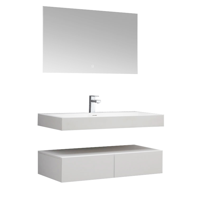 StoneArt Ensemble de meubles de salle de bains LP4512 blanc 120x48cm
