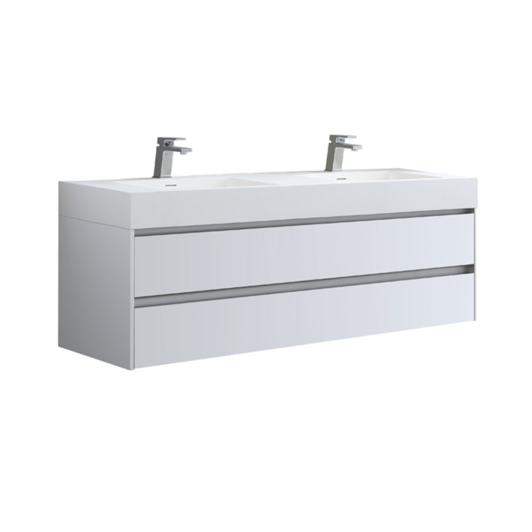 StoneArt Meuble de salle de bains Milan ML-1600 blanc mat 160x48