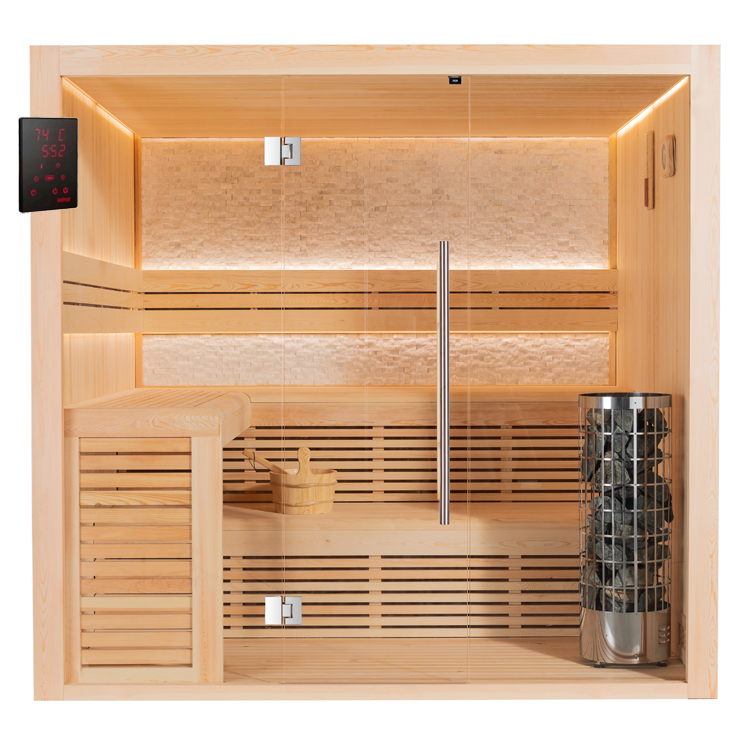 AWT Sauna E1812A bois de pin 220x200 9kW Cilindro