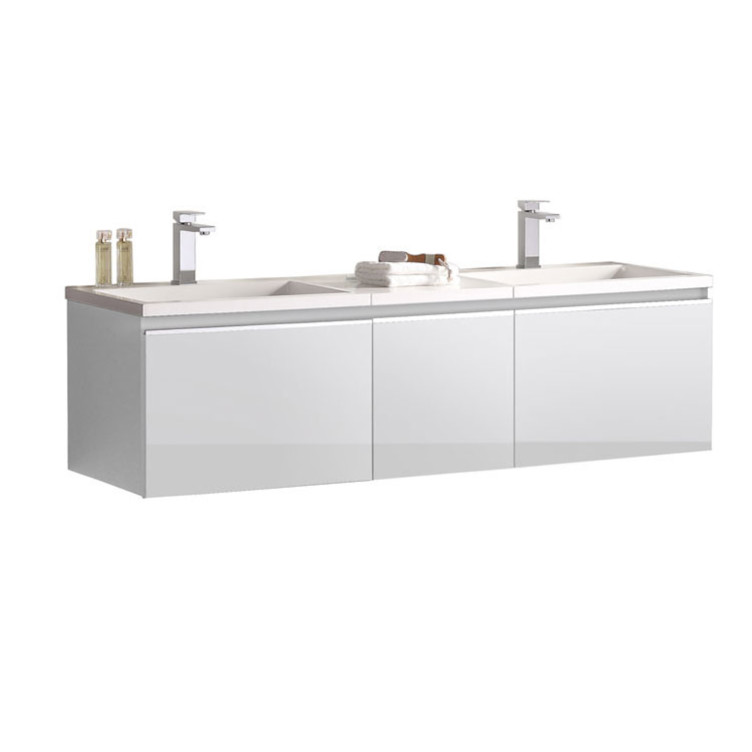StoneArt Meuble de salle de bains Milano ME-1600 blanc 160x45