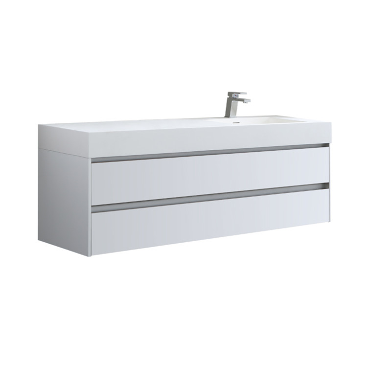 StoneArt Meuble de salle de bains Milan ML-1600 blanc mat 160x48 droi