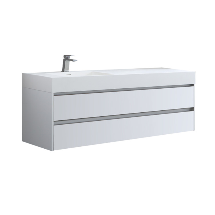 StoneArt Meuble de salle de bains Milan ML-1600 blanc mat 160x48 gauc