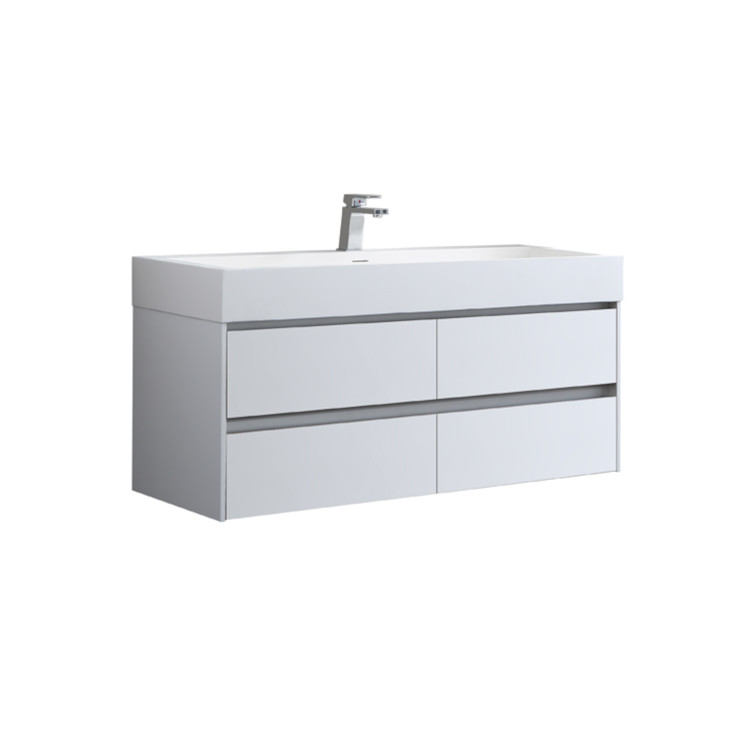 StoneArt Meuble de salle de bains Milan ML-1200 blanc mat 120x48