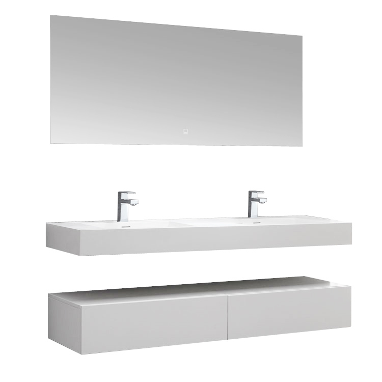 StoneArt Ensemble de meubles de salle de bains LP4516 blanc 160x48cm